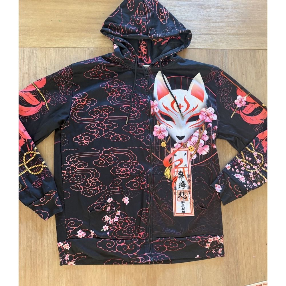 Lunafide Kitsune Anime Unisex Hoodie Sweatshirt Jacket Size  M
